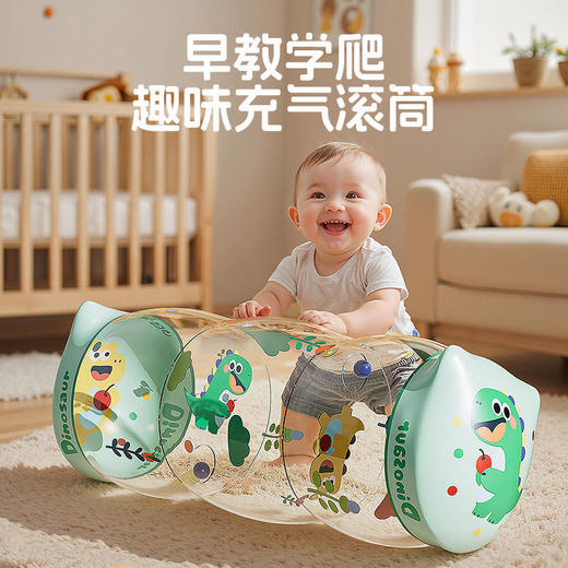 【29.9 早教益智 ❗感统训练】充气滚筒pvc婴幼儿步行器爬行训练带铃铛早教益智玩具 商品图0