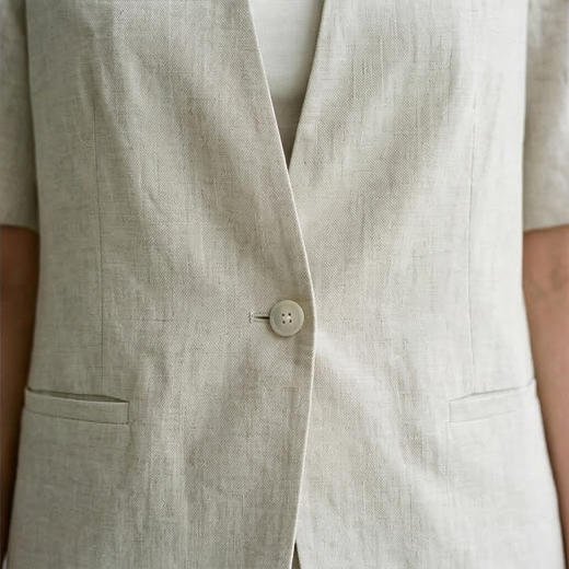 PALUOPO/PL19姆米弹力冠乐绉桑蚕丝V领重工提花简约百搭外套ES250072Z 商品图7