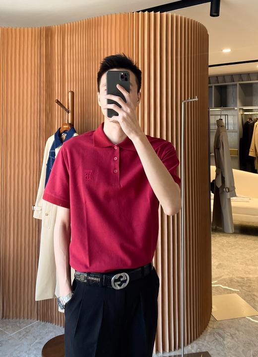 bur巴宝莉橡树叶徽章刺绣珠地网眼布棉质 Polo 衫 商品图10