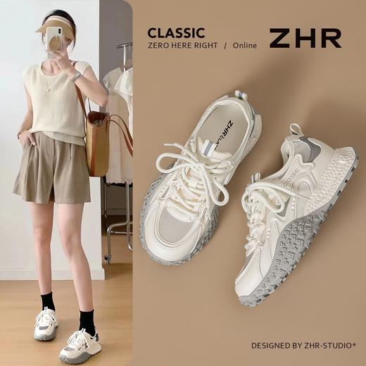 【猪皮垫】ZHR网面透气德训鞋夏季新款浅紫甜美阿甘鞋休闲运动鞋 商品图1