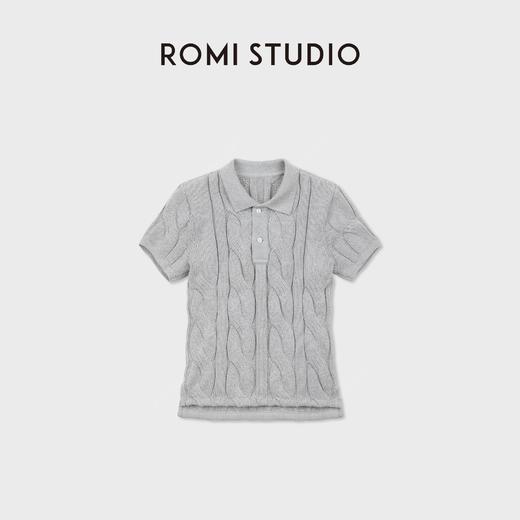 ROMI STUDIO“简约老钱”高智感麻花纹理polo领针织短袖 RWDSSU1653 商品图1