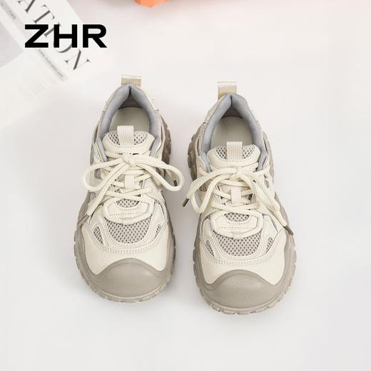 ZHR则则厚底老爹鞋女2026新款春季丑萌休闲鞋透气户外徒步登山鞋 商品图1