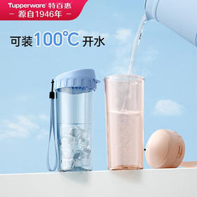 特百惠（Tupperware）茶韵500ml塑料杯男女士学生运动水杯子大容量泡茶杯 冰水蓝
