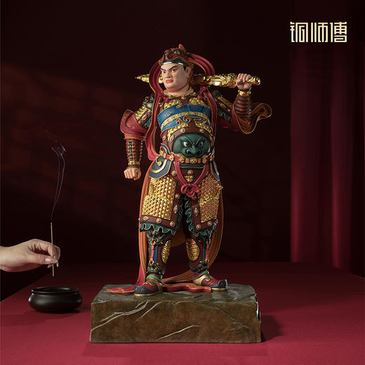 铜师傅《双林寺韦陀》客厅桌面菩萨铜摆件 家居装饰工艺品 商品图5