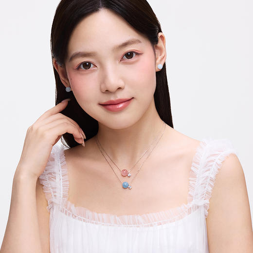卡蒂罗KADER 星云守护石项链 浪漫少女心甜美可爱小众轻奢高级感梦幻大珠显白招人缘/招财纳福/好运顺遂锁骨链 商品图7