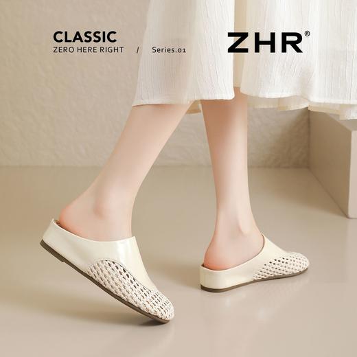 ZHR则则鎏光织影穆勒拖鞋女2026新款编织风气质舒适透气平底凉鞋 商品图8