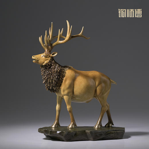 铜师傅《一路顺》客厅桌面铜鹿摆件 家居装饰工艺品 商品图2