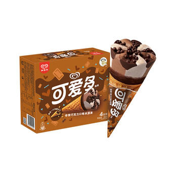 可爱多【曾舜晞推荐】甜筒巧克力口味冰淇淋 雪糕 冰激凌 甜筒  67g*4支 商品图3