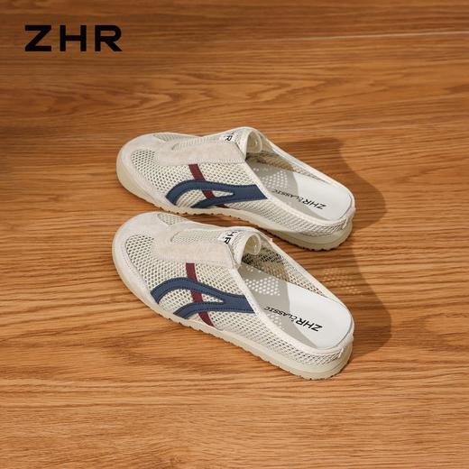 ZHR复古脚蹬半拖鞋2026夏季新款软底透气网面女鞋百搭休闲鞋 商品图8