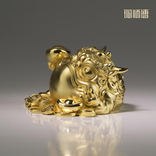 铜师傅《吉祥金蟾》客厅办公室金蟾铜摆件 日进斗金家居装饰工艺品 商品图1