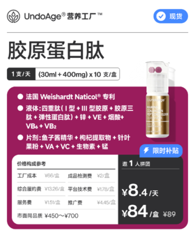 【百万补贴】邀 1 人拼团享 94 折胶原蛋白肽｜法国 Weishardt Naticol® 专利【现货】