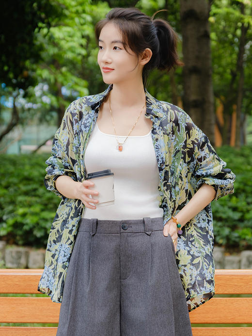 春风花影 苎麻印花衬衫FCG1SHT122 商品图3