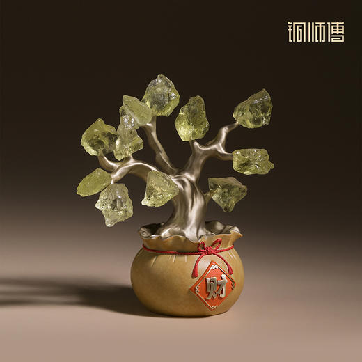 铜师傅《水晶树》工位办公桌招财水晶发财树 家居装饰工艺品礼物 商品图1