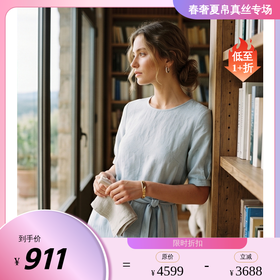 PALUOPO/PL19姆米弹力冠乐绉桑蚕丝圆领肌理感减龄提花连衣裙ES250083Z