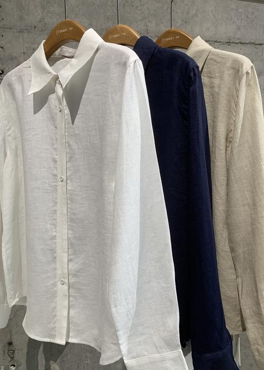 【门店同款】ENJOY春季极简亚麻翻领衬衣 169266429 商品图2