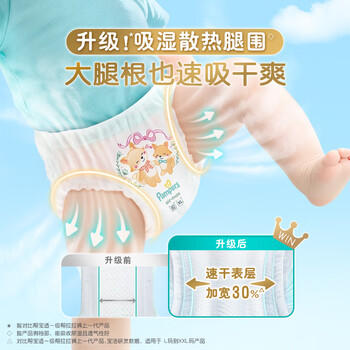 帮宝适散热王者一级帮拉拉裤新生儿婴儿尿不湿尿片超薄透气XXXL50 商品图2