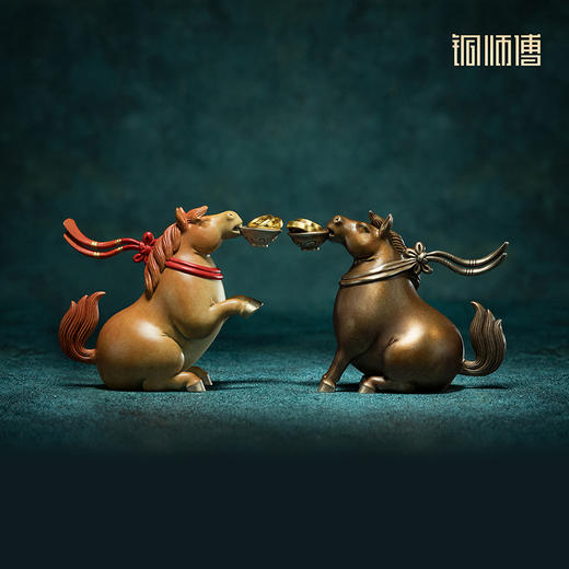 铜师傅《立马发财铜摆件》《马上有钱铜摆件》陕西历史博物馆系列 商品图0