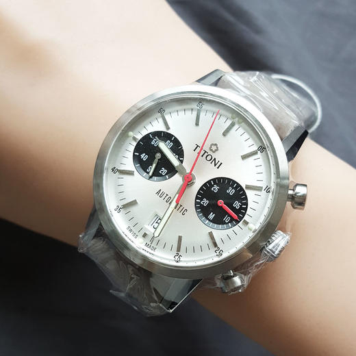 【全新】TITONI 梅花94020S-ST-680自动机械机芯日期显示、计时41MM（男款）HERITAGE 复刻系列精钢180426NJ54 商品图8