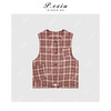 PanYiXiu/潘依绣【红茶玛奇朵】100%亚麻设计感叠穿格纹马甲7080T 商品缩略图1