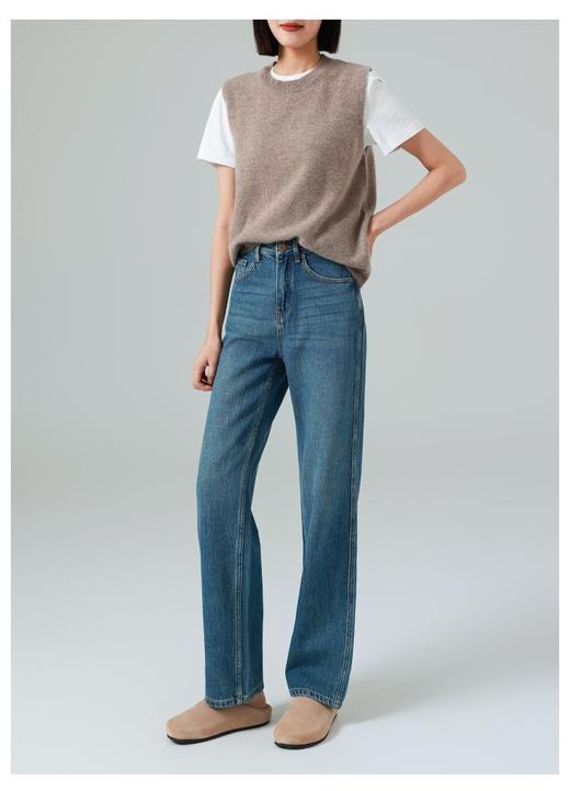 【99包邮 仅此一天】基础款阔腿裤！窄版直筒牛仔裤！2026女Jeans 软面料通勤休闲高腰春夏款！ 商品图4