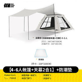 探险者（TAN XIAN ZHE）帐篷户外全自动天幕帐篷一体式速开折叠帐野餐露营装备