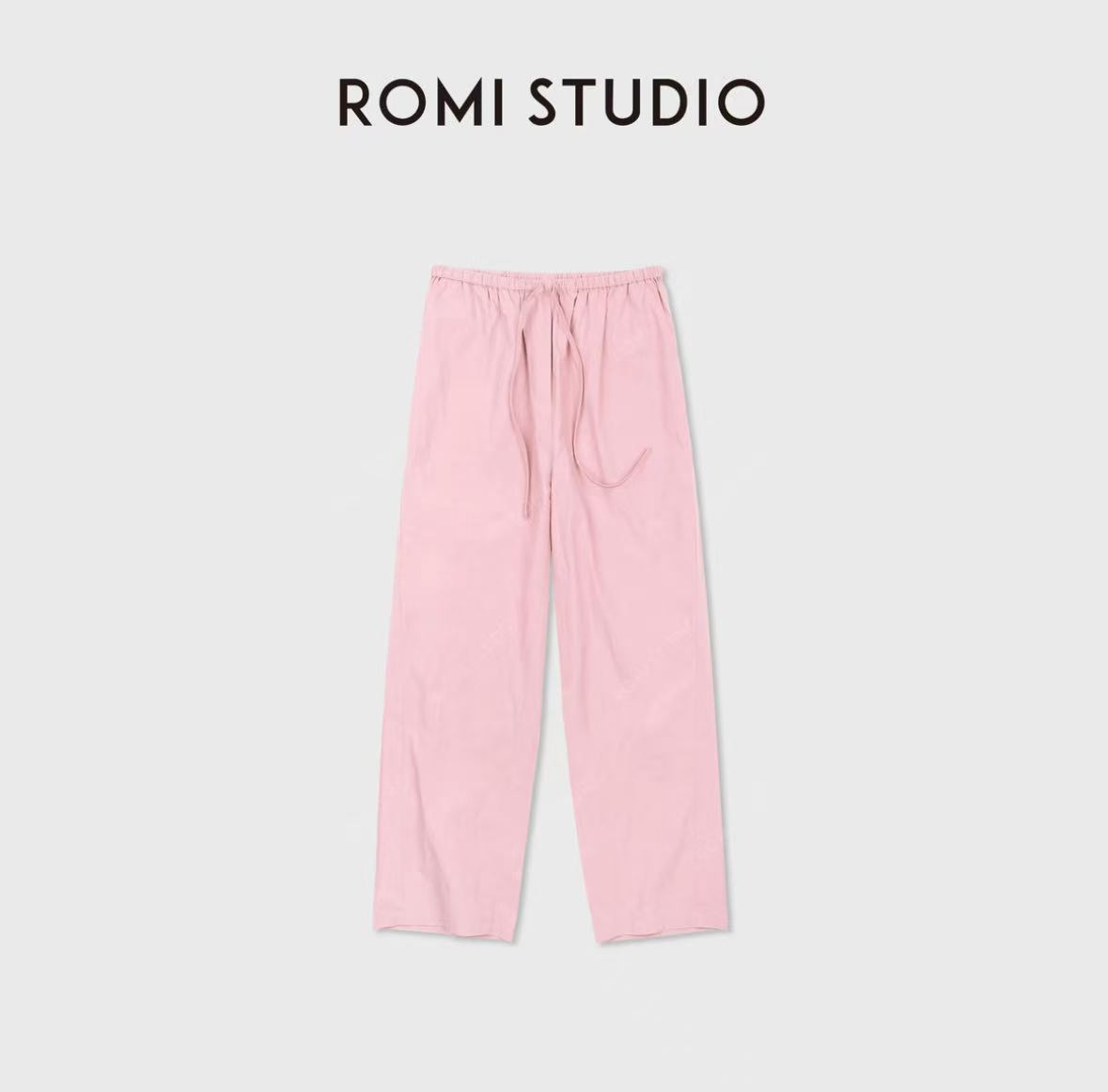 ROMI STUDIO"松弛随性"全棉高密高支纸感阔腿休闲裤 RWDSX62310/RWDSX92030