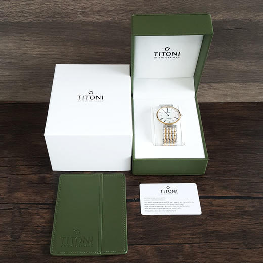 【99新】TITONI 梅花TQ 52926 SY-340石英机芯37MM（男款）纤薄系列精钢镀金160426NJ36 商品图1