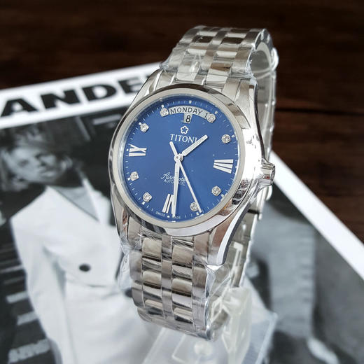 【99新】TITONI 梅花93808 S-259自动机械机芯日期、星期显示39MM（男款）Airmaster 空中霸王系列精钢170426NJ19 商品图2