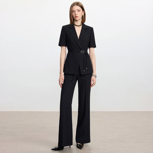 IWY/高级感黑色短袖西装套装女夏季新款职业装面试工作服26CP969 商品图0