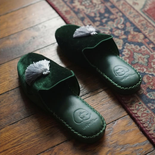 NJP 时髦明星家居系列 丝绒流苏皮质拖鞋居家原创设计男女同款NJP006 商品图3