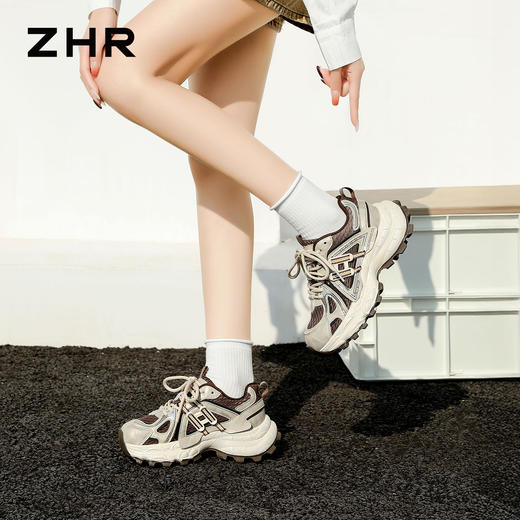 ZHR厚底老爹鞋女2026年春夏季新款银色增高透气鞋子运动鞋软底休闲 商品图9