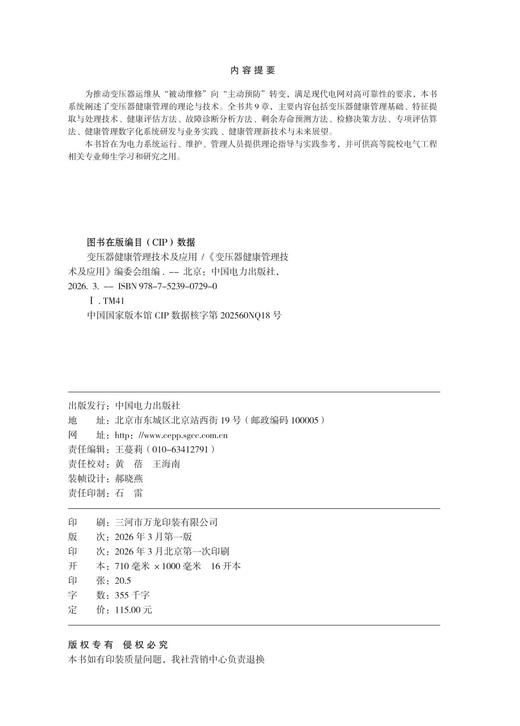 变压器健康管理技术及应用 商品图3