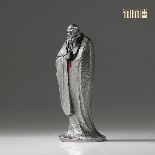 铜师傅《达摩祖师》客厅桌面白铜禅意摆件 家居装饰工艺品 商品图2