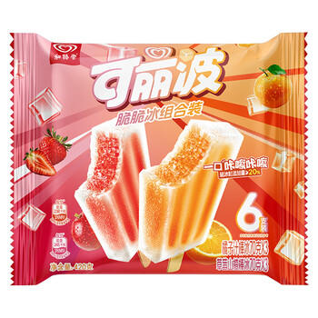 和路雪可丽波草莓山楂橘子脆脆冰棒冰组合装70g*6支 商品图1