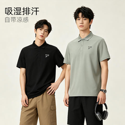 多威新款排汗透气宽松休闲男款polo衫短袖2232259 商品图2