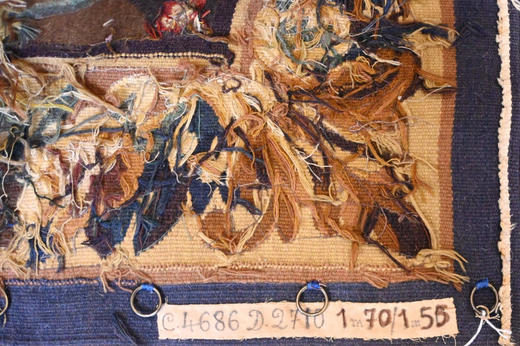 独角鹿西洋古董20世纪中叶法国Aubusson地区Tabard工坊出品风景主题羊毛挂毯《林间鹭影》 商品图6