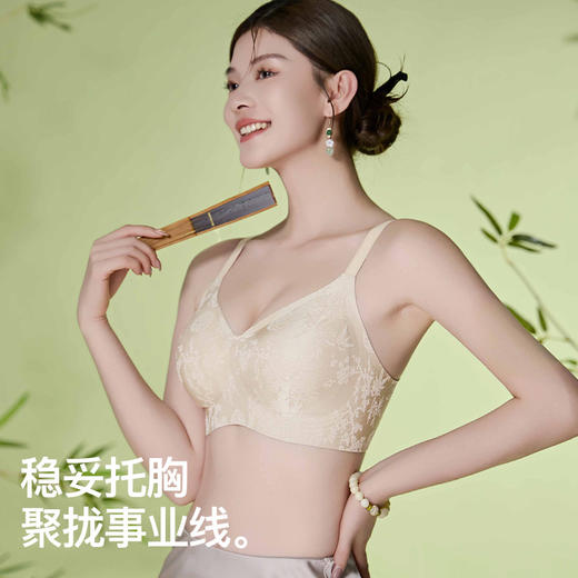 内衣夏季薄款女无痕无钢圈小胸聚拢文胸大码不空杯防下垂内衣套装 商品图1