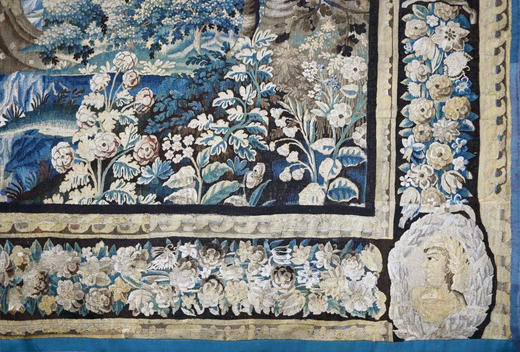 独角鹿西洋古董17世纪比利时佛兰德斯工坊出品宏大叙事主题羊毛挂毯《亚历山大远征：格拉尼库斯河战役》 商品图4