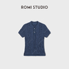 ROMI STUDIO“简约老钱”高智感麻花纹理polo领针织短袖 RWDSSU1653 商品缩略图2