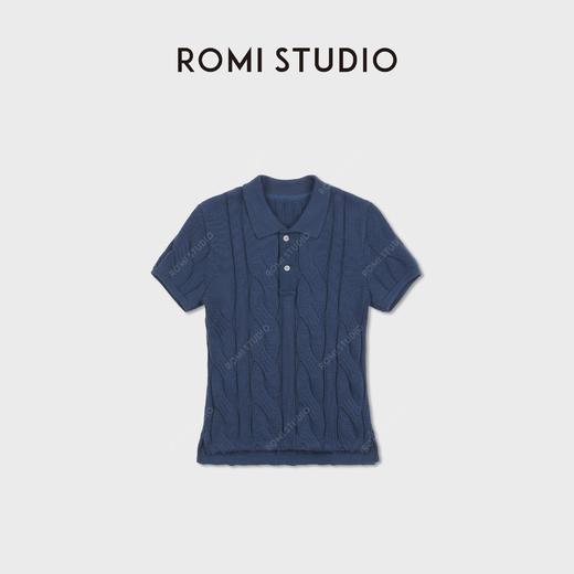 ROMI STUDIO“简约老钱”高智感麻花纹理polo领针织短袖 RWDSSU1653 商品图2