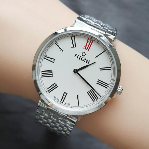【全新】TITONI 梅花TQ 52718 S-608石英机芯37MM（男款）纤薄系列精钢160426NJ54 商品图8