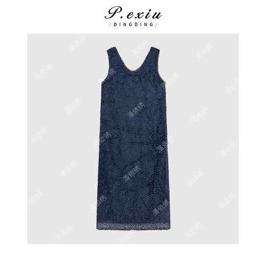 PanYiXiu/潘依绣真丝人丝小众设计亲肤垂感显瘦圆领无袖连衣裙 M9228 商品图1