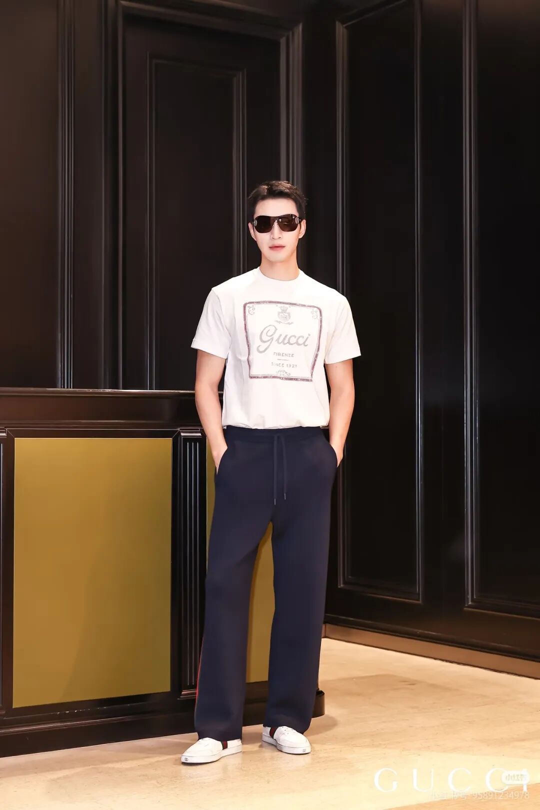 GUCCI经典logo皇冠印花短袖
