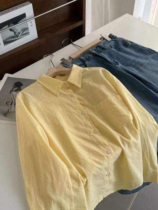 CIOCI柠檬黄亚麻衬衫 | 奶fuf自带反光板，显白到发光。28.6%亚麻+71.4%棉，清凉透气【3-6天发货】 商品图2