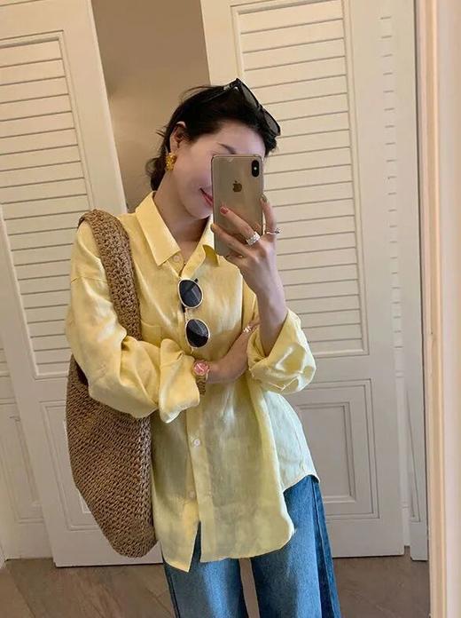 CIOCI柠檬黄亚麻衬衫 | 奶fuf自带反光板，显白到发光。28.6%亚麻+71.4%棉，清凉透气【3-6天发货】 商品图5