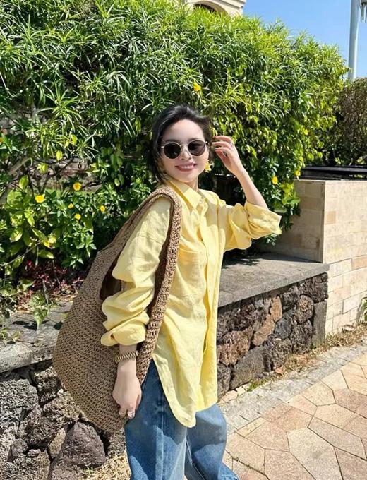 CIOCI柠檬黄亚麻衬衫 | 奶fuf自带反光板，显白到发光。28.6%亚麻+71.4%棉，清凉透气【3-6天发货】 商品图1