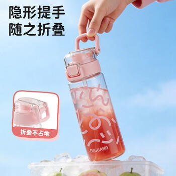 FGA富光儿童水杯手提学生双饮杯tritan弹盖春夏男女杯子粉色520ml 商品图2