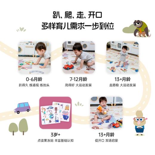 【小七老师】疯狂动物城联名加厚防滑无味可折叠双面爬行垫 商品图3