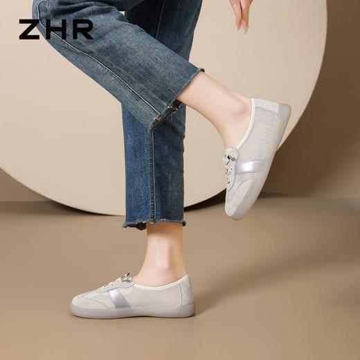 ZHR【一鞋两穿】透气网面平底小白鞋26夏季新款软底舒适休闲鞋女 商品图9