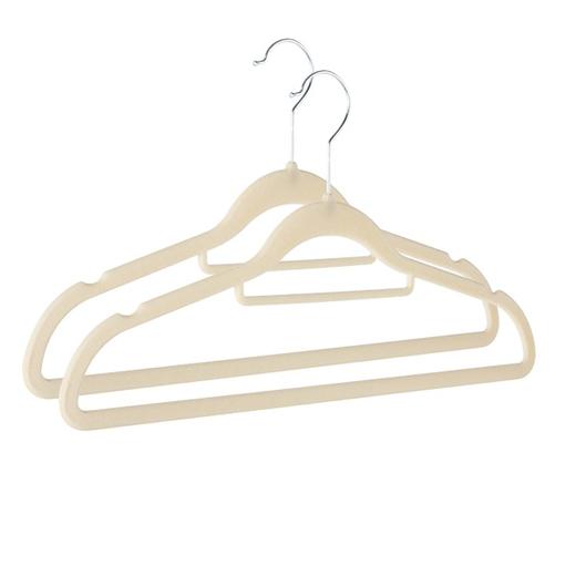太力植绒衣架(10个装)米色 AT537 防滑无痕衣架干湿两用 商品图1